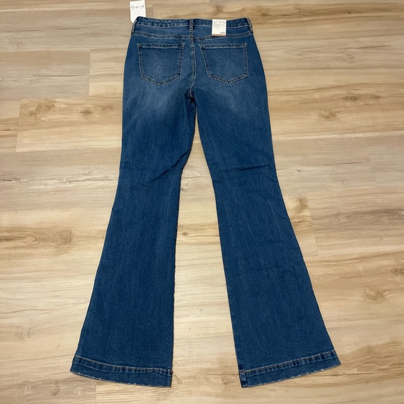 Wonderly Dark Blue Flare Jeans Women Size 6R - Picture 2 of 14